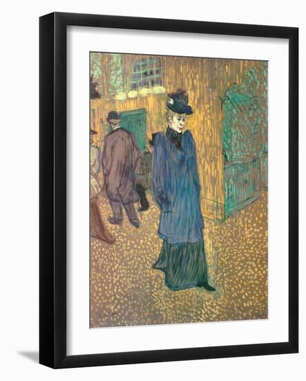 Jane Avril Leaving the Moulin Rouge, 1892 (Essence on Board)-Henri de Toulouse-Lautrec-Framed Giclee Print