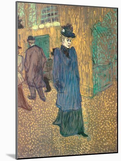 Jane Avril Leaving the Moulin Rouge, 1892 (Essence on Board)-Henri de Toulouse-Lautrec-Mounted Giclee Print