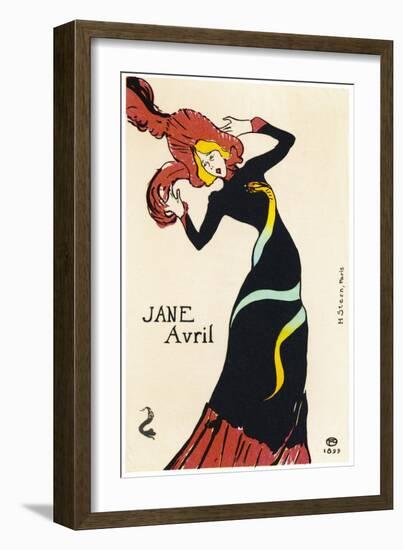 Jane Avril Music Hall Performer-Henri de Toulouse-Lautrec-Framed Premium Photographic Print