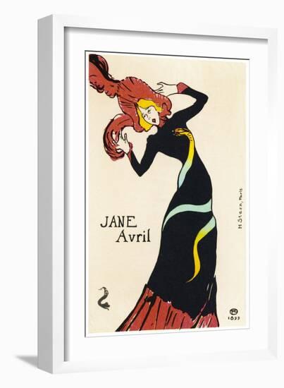 Jane Avril Music Hall Performer-Henri de Toulouse-Lautrec-Framed Premium Photographic Print