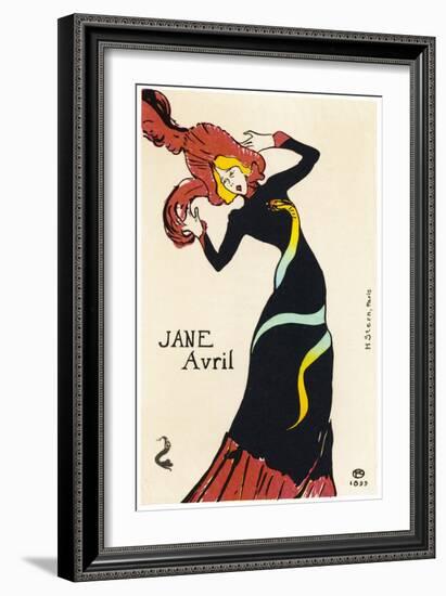 Jane Avril Music Hall Performer-Henri de Toulouse-Lautrec-Framed Premium Photographic Print