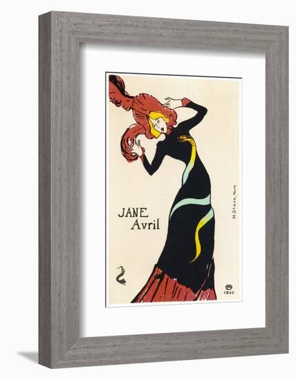 Jane Avril Music Hall Performer-Henri de Toulouse-Lautrec-Framed Photographic Print