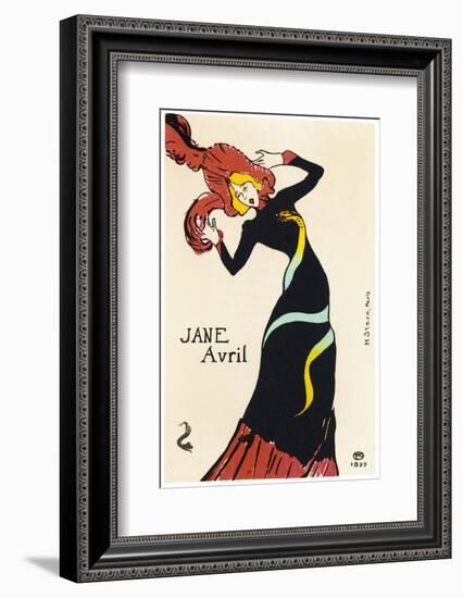 Jane Avril Music Hall Performer-Henri de Toulouse-Lautrec-Framed Photographic Print