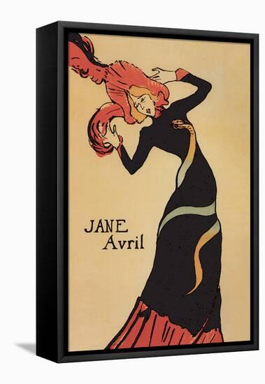 Jane Avril-Henri de Toulouse-Lautrec-Framed Stretched Canvas