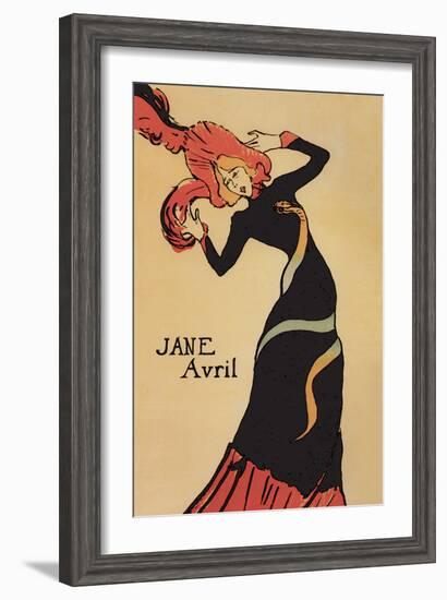 Jane Avril-Henri de Toulouse-Lautrec-Framed Art Print