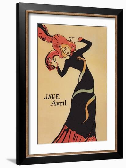Jane Avril-Henri de Toulouse-Lautrec-Framed Art Print