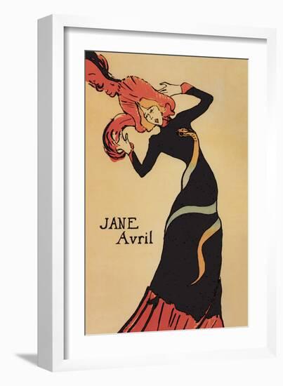 Jane Avril-Henri de Toulouse-Lautrec-Framed Art Print