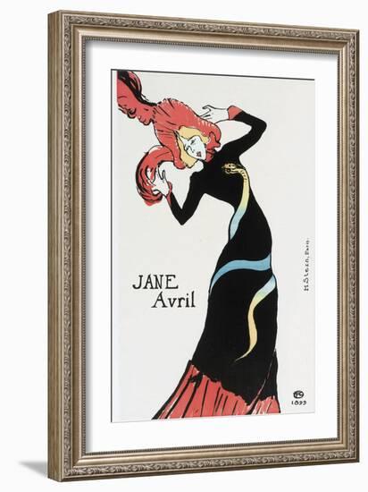 Jane Avril-Henri de Toulouse-Lautrec-Framed Giclee Print