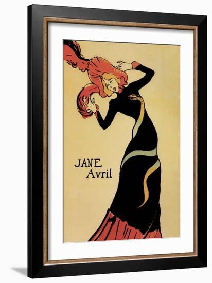 Jane Avril-Henri de Toulouse-Lautrec-Framed Art Print