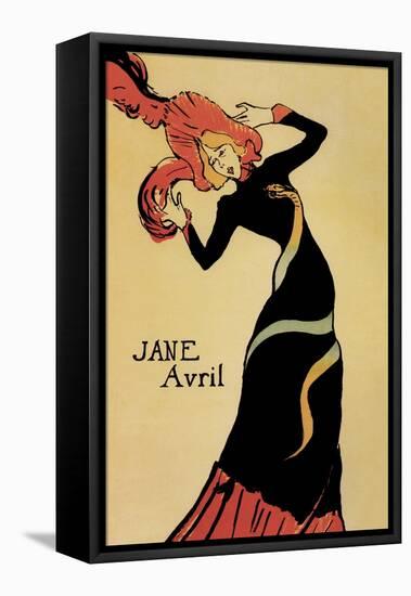 Jane Avril-Henri de Toulouse-Lautrec-Framed Stretched Canvas