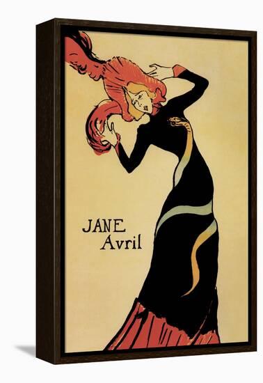 Jane Avril-Henri de Toulouse-Lautrec-Framed Stretched Canvas