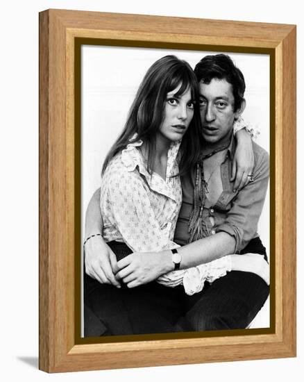 Jane Birkin Actress and Serge Gainsbourg at Home in Their Chelsea Flat-null-Framed Premier Image Canvas
