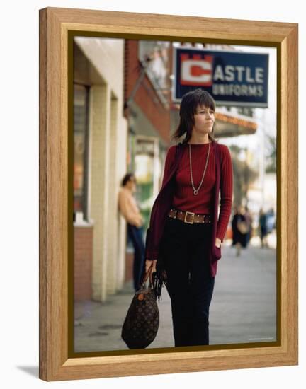 Jane Fonda Carrying a Louis Vuitton Bag as She Walks Down the Street-Bill Ray-Framed Premier Image Canvas