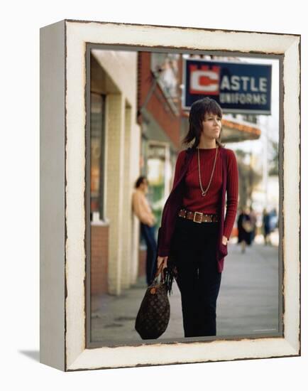 Jane Fonda Carrying a Louis Vuitton Bag as She Walks Down the Street-Bill Ray-Framed Premier Image Canvas