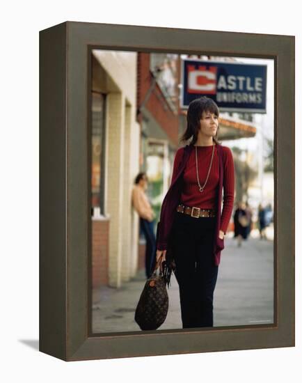 Jane Fonda Carrying a Louis Vuitton Bag as She Walks Down the Street-Bill Ray-Framed Premier Image Canvas