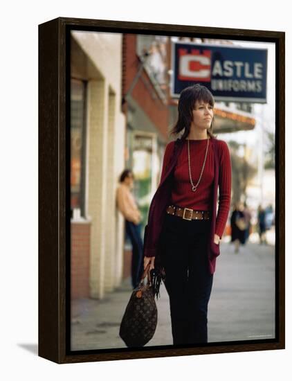 Jane Fonda Carrying a Louis Vuitton Bag as She Walks Down the Street-Bill Ray-Framed Premier Image Canvas