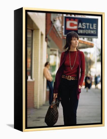 Jane Fonda Carrying a Louis Vuitton Bag as She Walks Down the Street-Bill Ray-Framed Premier Image Canvas