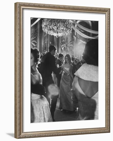 Jane Fonda Dancing at Charity Ball at Waldorf Astoria-Yale Joel-Framed Premium Photographic Print