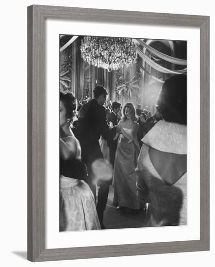 Jane Fonda Dancing at Charity Ball at Waldorf Astoria-Yale Joel-Framed Premium Photographic Print