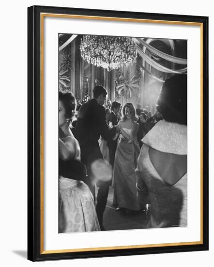 Jane Fonda Dancing at Charity Ball at Waldorf Astoria-Yale Joel-Framed Premium Photographic Print