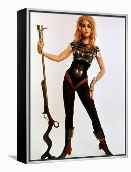 Jane Fonda, Wearing Space Age Costume in Publicity Still from Roger Vadim's Film "Barbarella"-Carlo Bavagnoli-Framed Premier Image Canvas