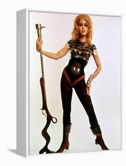 Jane Fonda, Wearing Space Age Costume in Publicity Still from Roger Vadim's Film "Barbarella"-Carlo Bavagnoli-Framed Premier Image Canvas