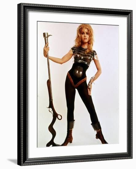 Jane Fonda, Wearing Space Age Costume in Publicity Still from Roger Vadim's Film "Barbarella"-Carlo Bavagnoli-Framed Premium Photographic Print