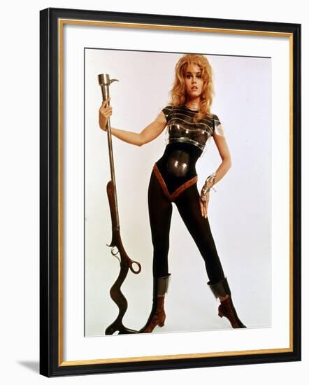 Jane Fonda, Wearing Space Age Costume in Publicity Still from Roger Vadim's Film "Barbarella"-Carlo Bavagnoli-Framed Premium Photographic Print