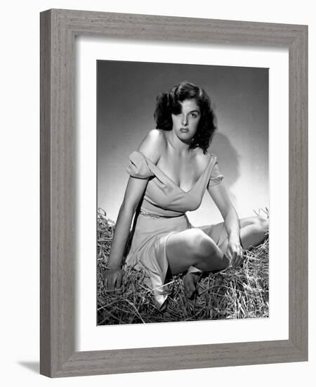 Jane Russell. "The Outlaw" 1943, Directed by Howard Hughes-null-Framed Photographic Print