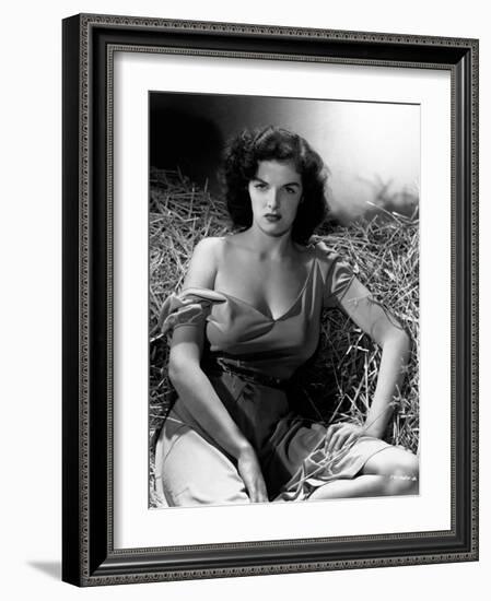 Jane Russell. "The Outlaw" 1943, Directed by Howard Hughes-null-Framed Photographic Print