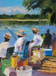 Fishing II-Jane Slivka-Framed Stretched Canvas