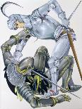 The Big Knight Is Slain by Sir Lancelot, an Illustration for 'Sir Lancelot of the Lake', by Roger…-Janet and Anne Johnstone-Framed Giclee Print