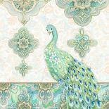 Pink Medallion Peacock II-Janice Gaynor-Art Print