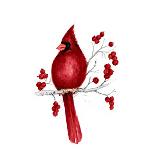Winter Cardinal in Red II-Janice Gaynor-Art Print