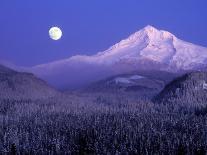 Moonrise over Nighttime Seattle, Washington, Usa-Janis Miglavs-Photographic Print
