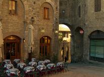 Restaurant in a Small Piazza, San Gimignano, Tuscany, Italy-Janis Miglavs-Photographic Print