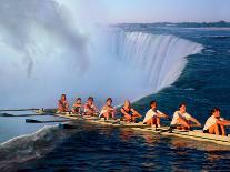 Rowers Hang Over the Edge at Niagra Falls, US-Canada Border-Janis Miglavs-Photographic Print