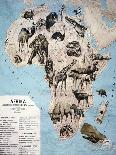 Map of Animals in North America-Janos Balint-Giclee Print