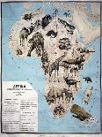 Map of Animals in North America-Janos Balint-Framed Giclee Print