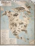 Map of Animals in North America-Janos Balint-Framed Giclee Print