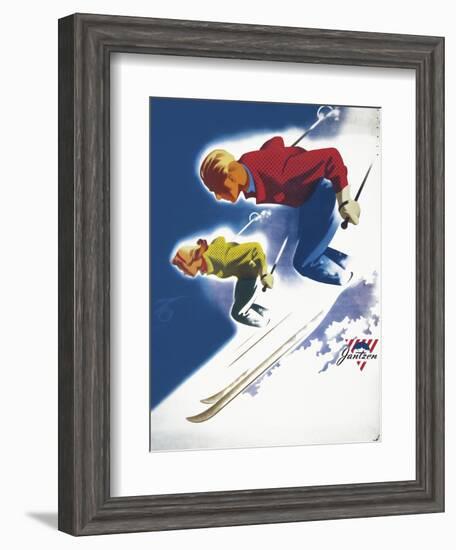 Jantzen by Binder Man and Women, Ski 1947-null-Framed Giclee Print
