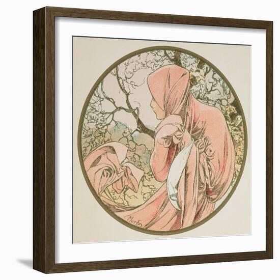 January, 1899 (Detail)-Alphonse Mucha-Framed Giclee Print