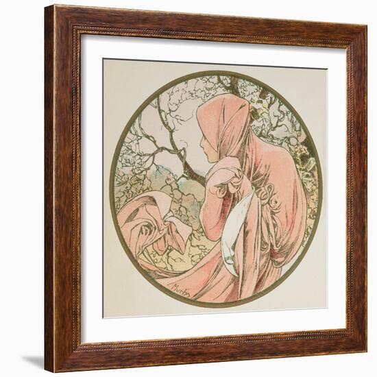 January, 1899 (Detail)-Alphonse Mucha-Framed Giclee Print