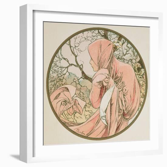 January, 1899 (Detail)-Alphonse Mucha-Framed Giclee Print