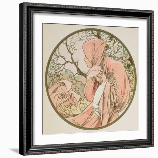 January, 1899 (Detail)-Alphonse Mucha-Framed Giclee Print