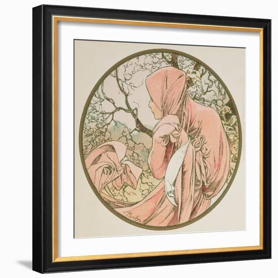 January, 1899 (Detail)-Alphonse Mucha-Framed Giclee Print