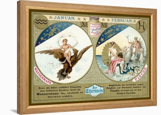 January and February: Aquarius and Pisces-null-Framed Premier Image Canvas