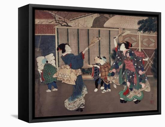 January: Celebrating the New Year, 1860s-Tsukioka Yoshitoshi-Framed Premier Image Canvas