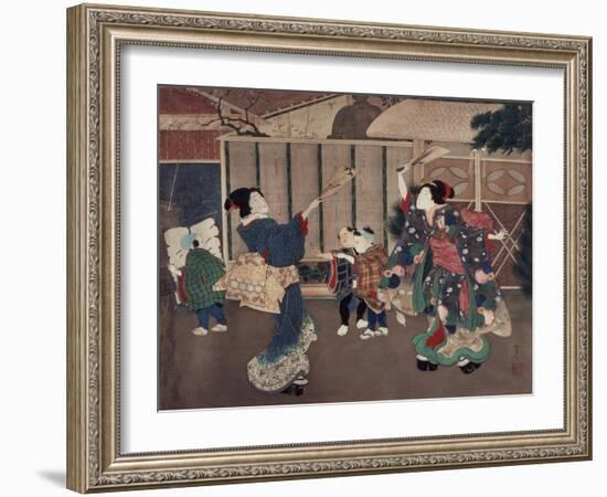 January: Celebrating the New Year, 1860s-Tsukioka Yoshitoshi-Framed Giclee Print