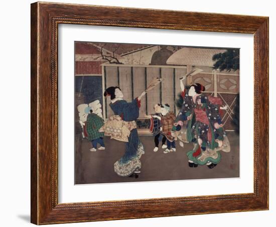 January: Celebrating the New Year, 1860s-Tsukioka Yoshitoshi-Framed Giclee Print